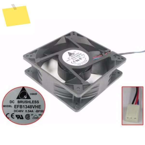 델타 전자 서버 냉각 선풍기, EFB1348VHE BF00, DC 48V, 0.54A, 127x127x38mm, 3 선 제품 이미지