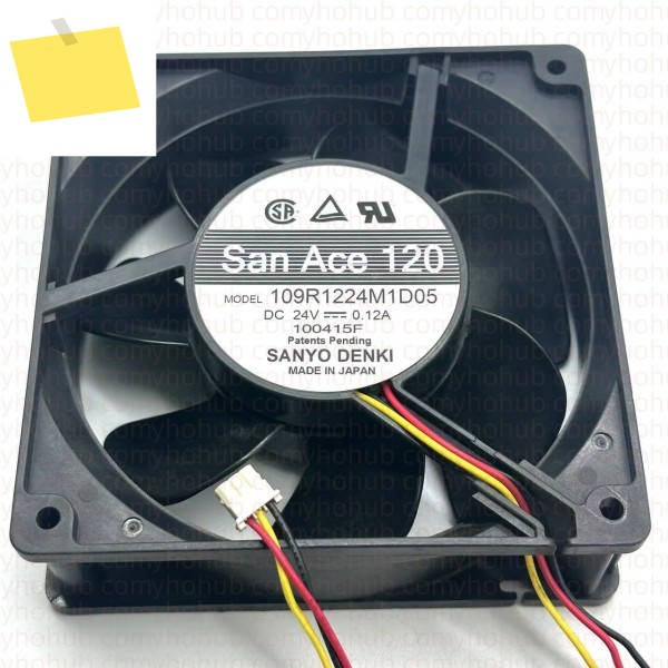 Sanyo Denki 3 선 서버 냉각 선풍기, 109R1224M1D05, DC 24V, 0.12A, 120x120x38mm 제품 이미지