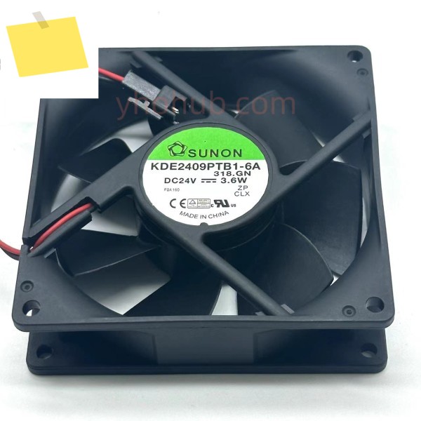 SUNON KD2409PTB1-6 2 선 서버 냉각 선풍기, DC 24V, 3.6W, 92x92x25mm 제품 이미지