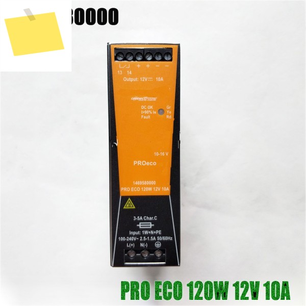 Weidmuller 레일 스위칭 전원 공급 장치, 단상 1469580000 PRO ECO, 120W, 10A 제품 이미지