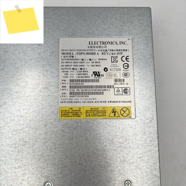 IBM V5000 45W8841 00WK807 98Y2218 전원 공급 장치 TDPS-800BB A B 제품 이미지