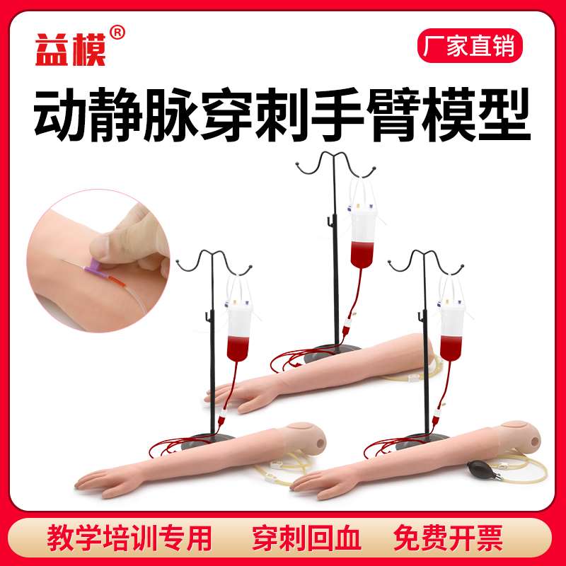 Yimo 정맥 주사 및 근육 주사를 위한 시뮬레이션된 팔 훈련 모델 주사와 주입을 수행하는 간호사 인턴과 의사를 교육 보조 도구 혈액 순환 장치 동맥혈 가스 분석 모델. 제품 이미지