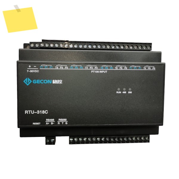 PT100 8채널 고정밀 산업용 온도 수집 컨트롤러, Modbus RS485 RS232 듀얼 시리얼 포트 제품 이미지