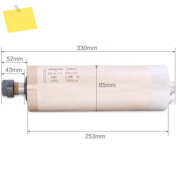 타각기 수냉식 모터 스핀들, 척 ER20 직경 85mm, 220380V 8A 400HZ 속도, 0-24000rpm 제품 이미지