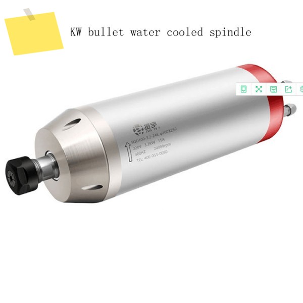타각기 수냉식 스핀들 모터, 척 ER20-A, 3.2KW 직경, 100mm, 9A, 220V, 380V 속도, 24,000 rpm 제품 이미지