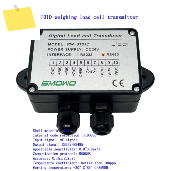 RW-ST01D 계량력 센서 트랜스미터, 출력 신호: RS232RS485, 적용 가능한 감도: 0.8 ~ 3.9mVV 제품 이미지
