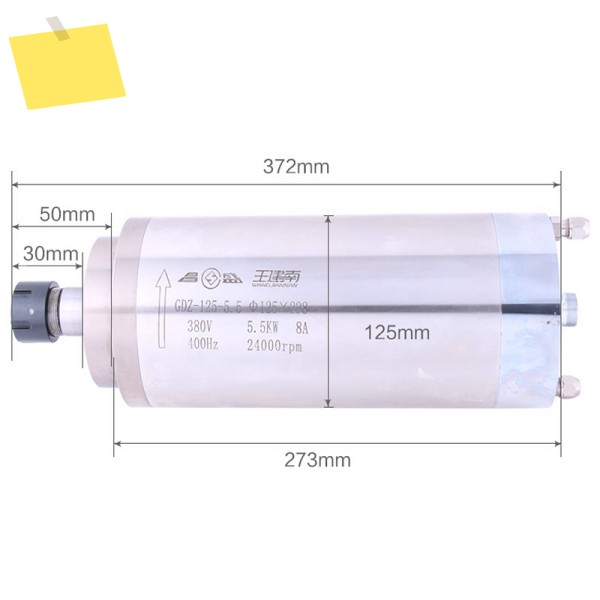 타각기 수냉식 모터 스핀들, 속도 0-24000rpm 척, ER25 직경 125mm, 220380V 8A 400HZ 제품 이미지