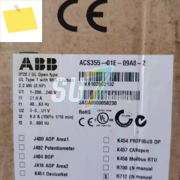 ACS355-01E-07A5-2 주파수 변환기 창고에 신규 입고 제품 이미지