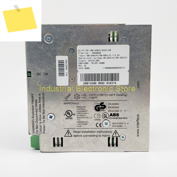피닉스 2938620 QUINT-PS-100-240AC24DC20 QUINT POWER 24VDC20A 스위칭 전원 공급 장치용 제품 이미지