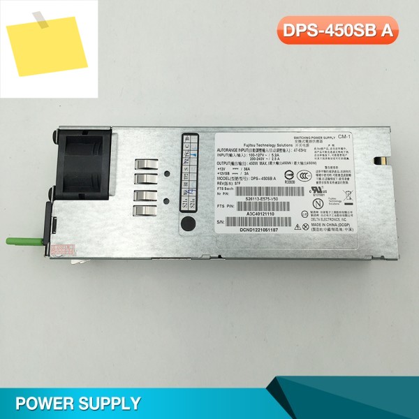 450W 서버 전원 공급 장치 RX200S7 S26113-E575-V50 DPS-450SB A 제품 이미지