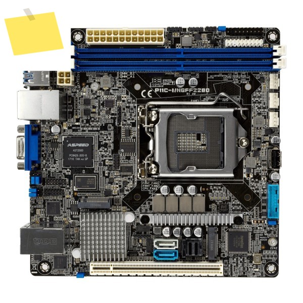 ASUS 서버마더보드 C242 M.2 듀얼 포트 기가비트, ITX P11C-INGFF2280 제품 이미지