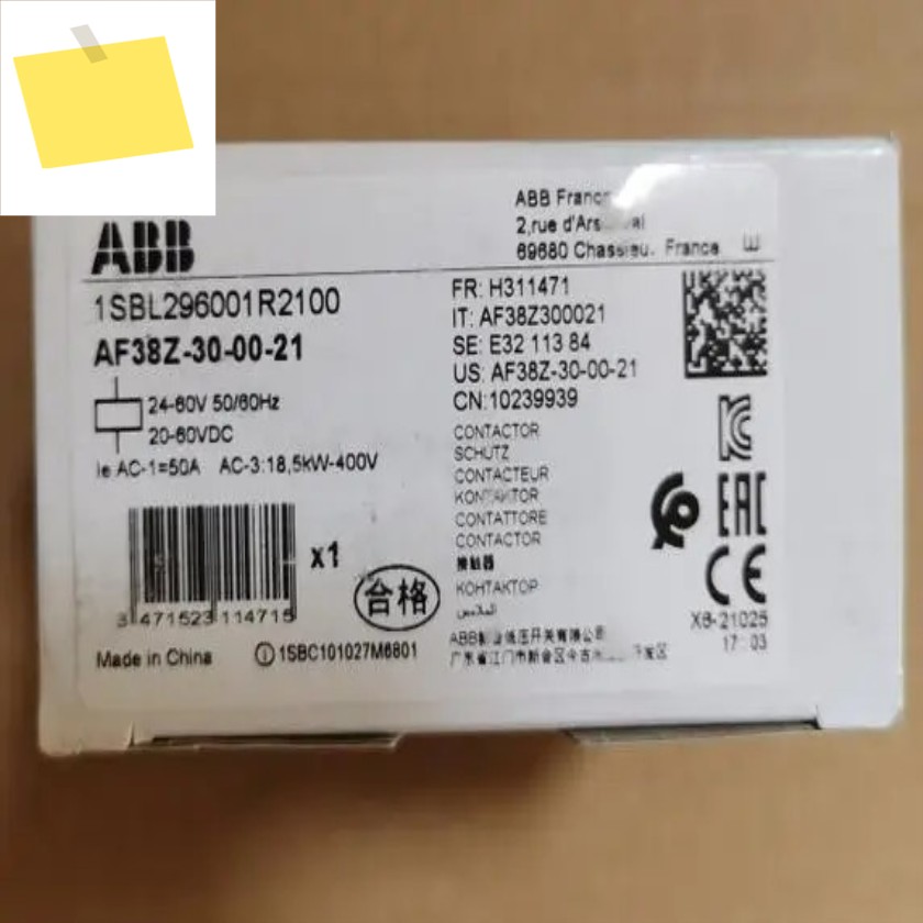 2025.4기존 ABB 접촉기 AF38Z-30-00-2124-60VAC 20-60VDC 제품 이미지