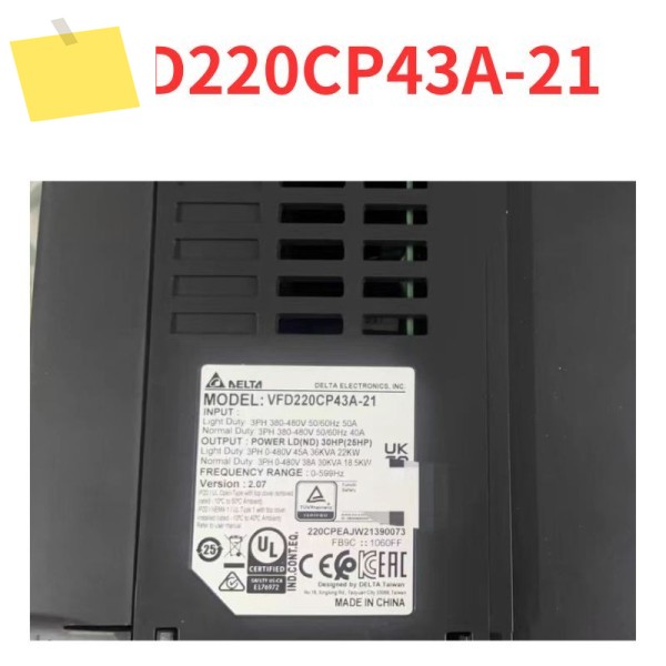 90% 신품 VFD220CP43A-21 주파수 변환기 테스트 완료 OK 제품 이미지