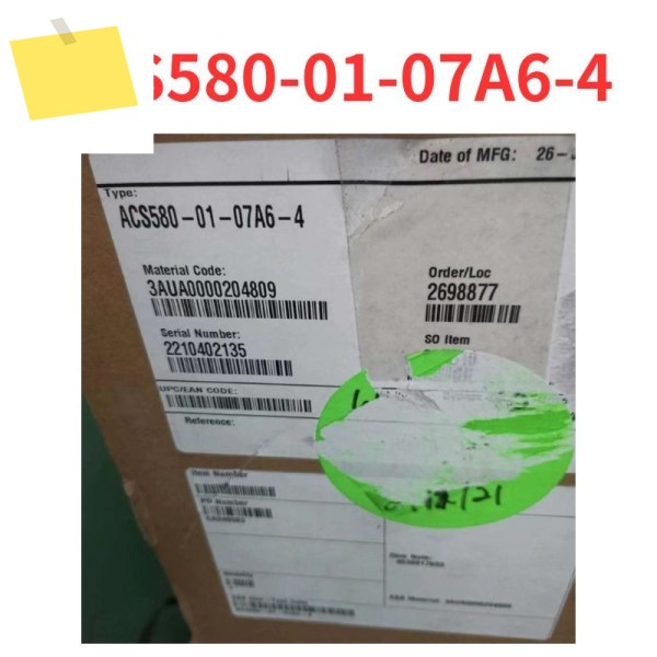 100% 신품 ACS580-01-07A6-4 주파수 변환기 테스트 완료 OK 제품 이미지