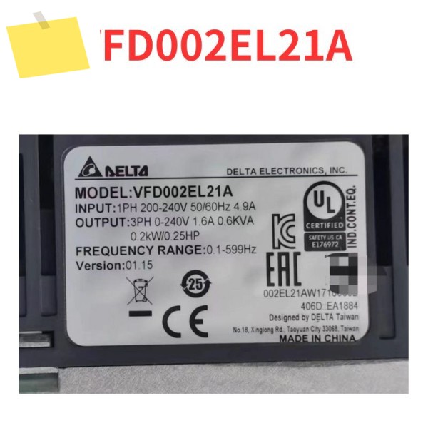 90% 신품 VFD002EL21A 주파수 변환기 테스트 완료 OK 제품 이미지