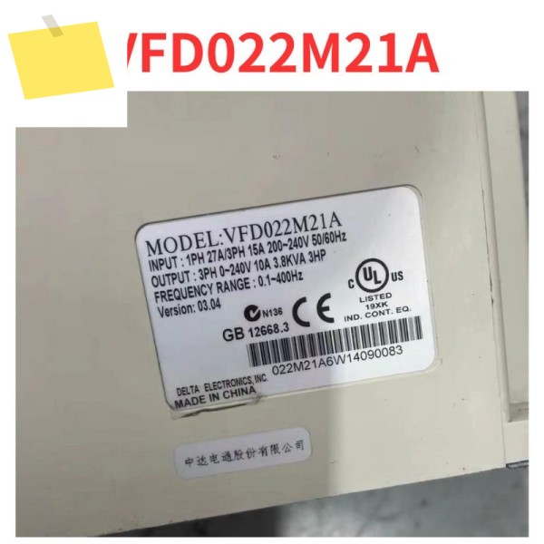 90% 테스트 완료 주파수 변환기, VFD022M21A, 새제품 제품 이미지