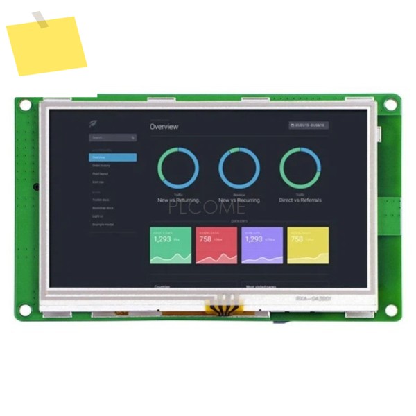 4.3인치 시리얼 포트 터치 스크린 HMI 베어 스마트 프로그래밍 가능 저항막 TFT LCD 컬러 RS232 RS485 Modbus 제품 이미지