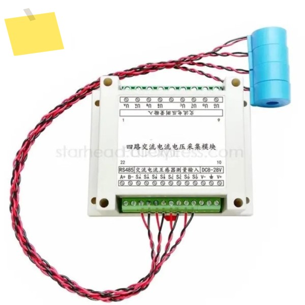 CT 변압기 도란스 가 있는 4채널 AC 전류 주파수 송신기 측정 수집 모듈 RS485 MODBUS RTU 센서 제품 이미지