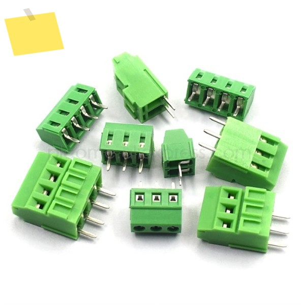 100 세트 KF128HL 3.81mm 0.15'' PCB 범용 나사 고정 터미널 블록 황동, 2P 3P, 300V10A EG500B + 제품 이미지