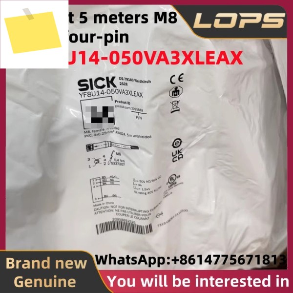 YF8U14-050VA3XLEAX 새 SICK 직선형 5미터 M8 4핀 센서 연결 케이블, , 환영 제품 이미지