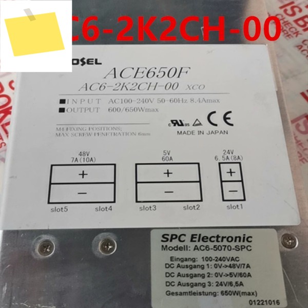 기존 COSEL ACE650F 전원 공급 장치 AC6-2K2CH-00 AC6-5070-SPC 용 분해 새 제품처럼 작동 제품 이미지