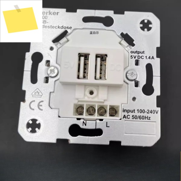 독일 Berker Brocade 260009 230V USB 충전 소켓, 모듈 플러그, 매우 흰색 무광택 부품 제품 이미지