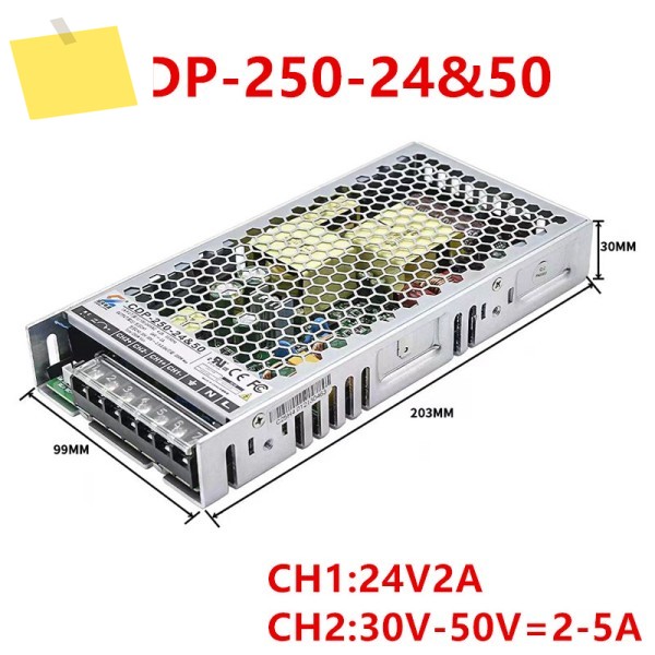 기존 CHENG LIANG CH1:24V2A CH2:30V-50V 2-5A 250W 전원 공급 장치 CDP-250-24&50 용 새 제품 이미지
