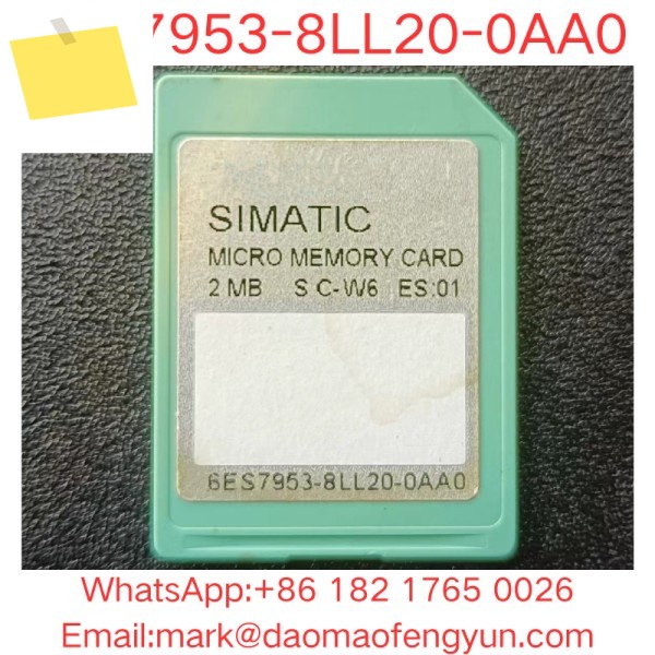 6ES7953-8LL20-0AA0 중고 테스트 완료 양호한 상태 SIMATIC S7 마이크로 메모리 카드 P. S7-300C7ET 200, 3.3 V NFLASH, 2 MB 제품 이미지