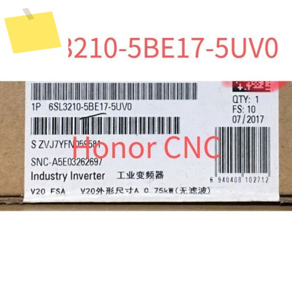 6SL3210-5BE17-5UV0 SINAMICS V20 380-480V 3 AC -15+10% 47-63Hz 정격 전력 0.75kW 제품 이미지