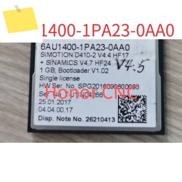 6AU1400-1PA23-0AA0 중고 테스트 완료, 양호한 상태 SIMOTION 드라이브 기반 1GB 컴팩트 플래시 카드 D410-2 제품 이미지