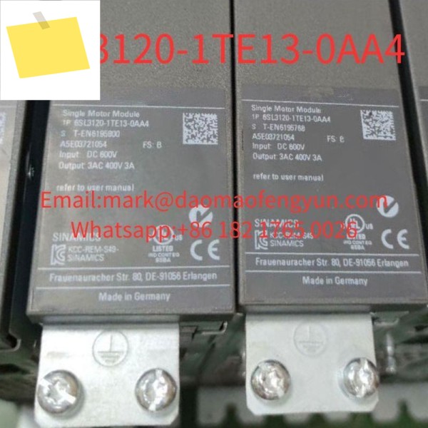 6SL3120-1TE13-0AA4 중고 테스트 완료 양호한 상태 SINAMICS S120 단일 모터 모듈 제품 이미지