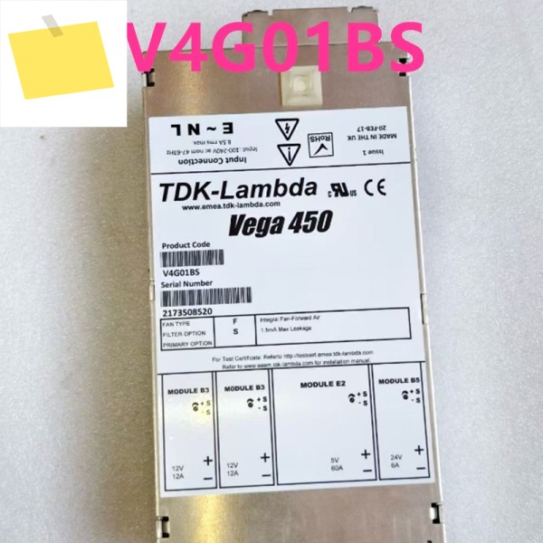 TDK-LAMBDA VEGA 450 V40DGPL V4G01BS용 원래 전원 공급 장치 분해 새 제품처럼 작동 제품 이미지