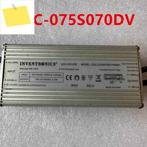Inventronics 54-108V 75W 전원 공급 장치 EUC-075S070DV용 거의 새 미사용 제품 이미지