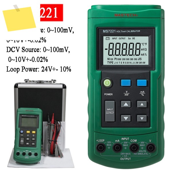 마스텍 MS7221 볼트밀리암페어 소스 전압 전류 교정기 미터 출력 단계 DC 0-10V 0-24mA 테스터 제품 이미지
