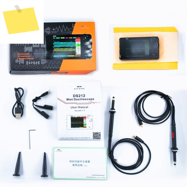 DSO212 미니 LCD 디지털 휴대용 스토리지 오실로스코프 대역폭 1MHz 샘플링 속도 MCX 결합 프로브 제품 이미지