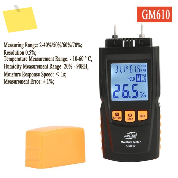 BENETECH GM610 목재 수분 측정기 디지털 LCD 디스플레이 유도식 습도 장치 테스터 제품 이미지