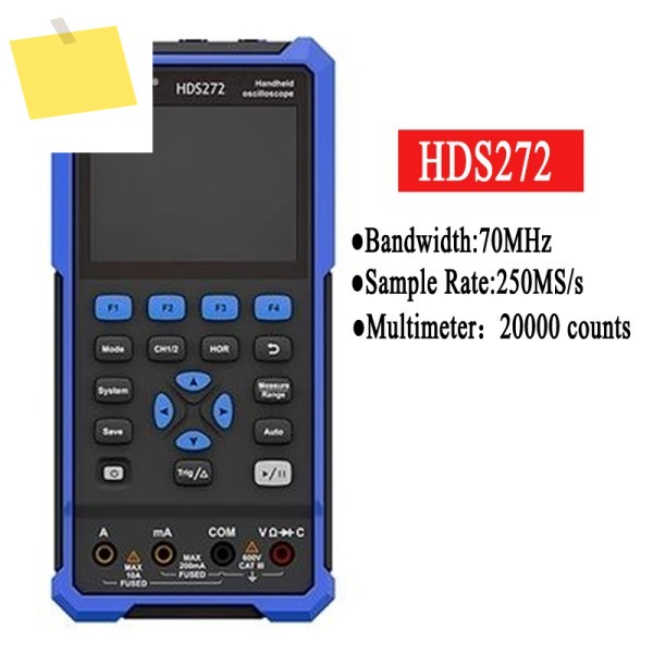 OWON HDS272 휴대용 오실로스코프 멀티미터 테스터3.5인치 LCD 디스플레이 포함 70MHz 대역폭 디지털 분석기 제품 이미지