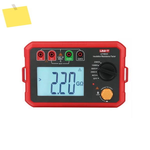 UNI-T UT502C 절연 저항 테스터 자동 범위 2500V 접지 전압 메가옴미터 백라이트 제품 이미지