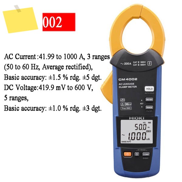 HIOKI CM4002 AC 누설 클램프 미터 0.60mA에서 600.0A까지 제품 이미지