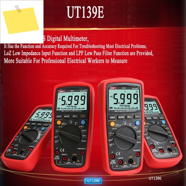 UNI-T UT139E 디지털 멀티미터 True RMS AC DC 전압계 저항계 커패시턴스 주파수 온도 테스터 NCV다이오드 제품 이미지