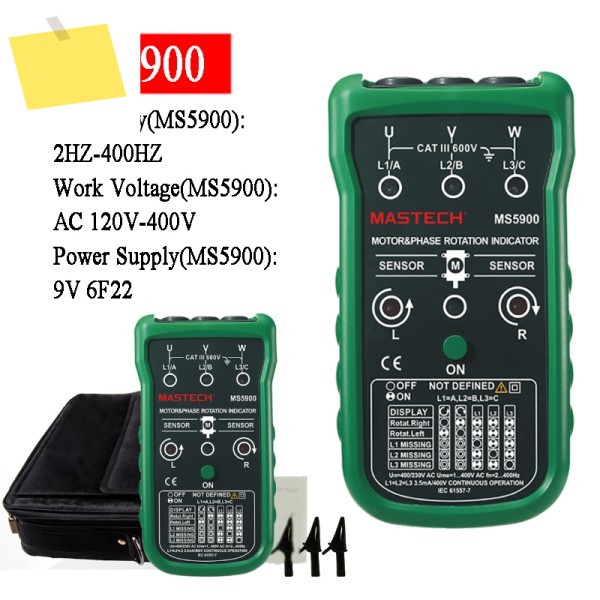 MASTECH MS5900 LED 필드 표시기 위상 회전 테스터 3 모터 미터 시퀀스 비접촉 제품 이미지