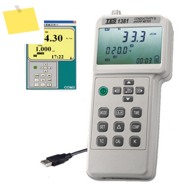 TES-1381K 디지털 전도도 PH ORP 온도 측정기 제품 이미지