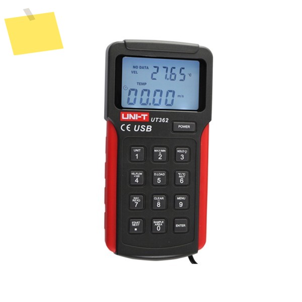 UNI-T UT362 풍속계 테스터 풍력 측정 장치 스위치 LCD 백라이트 USB 데이터 전송 온도 제품 이미지