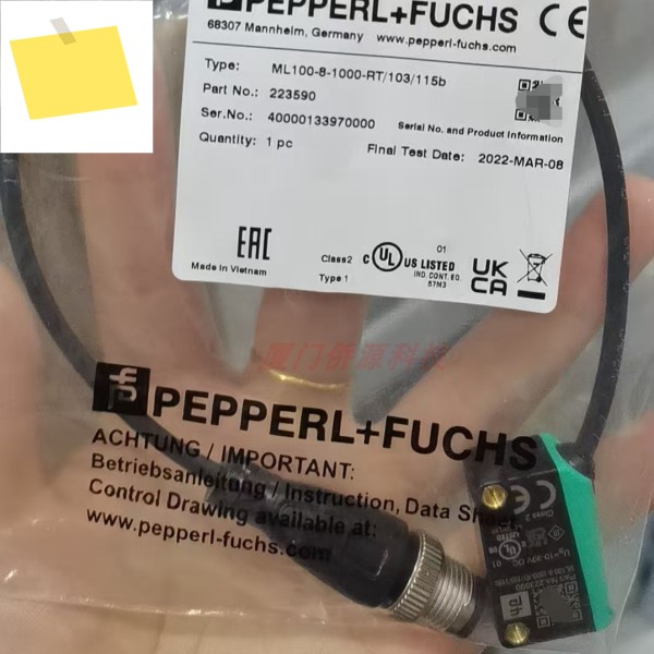 ML100-8-1000-RT103115b 223590 새제품 페퍼롤 푸크스 근접 센서 제품 이미지