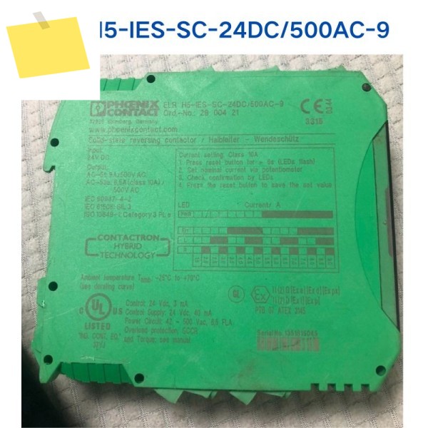 중고 테스트 OK for Phoenix 스타터 ELR H5-IES-SC-24DC500AC-9 2900421 1개 제품 이미지