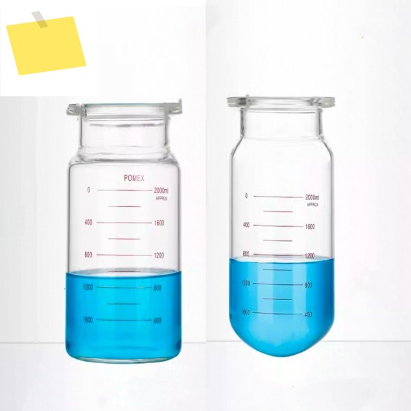 2000mL 평면둥근 바닥 유리 개방형 반응기 플라스크, 평평한 있는 단층 스케일-Pomex 포함 제품 이미지