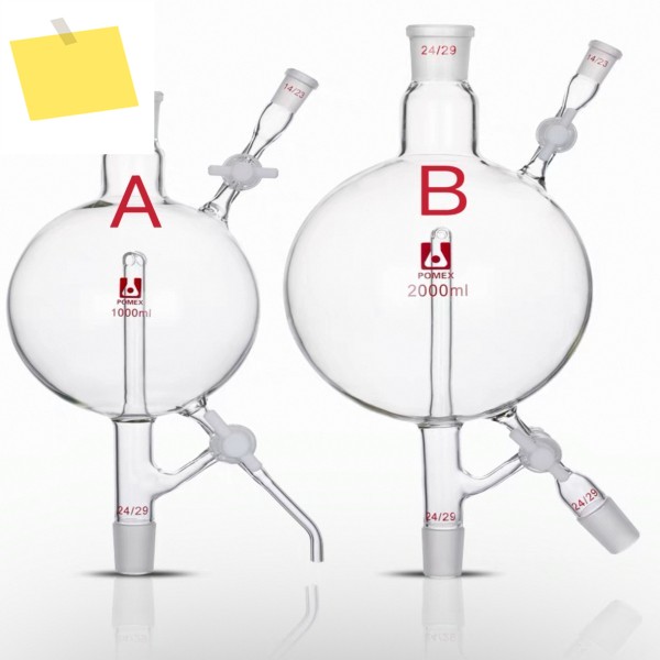 POMEX-Lab 솔벤트 증류 헤드 이중 PTFE 피스톤 처리 장치 표준 연삭 빠우 입 250-2000ml 제품 이미지