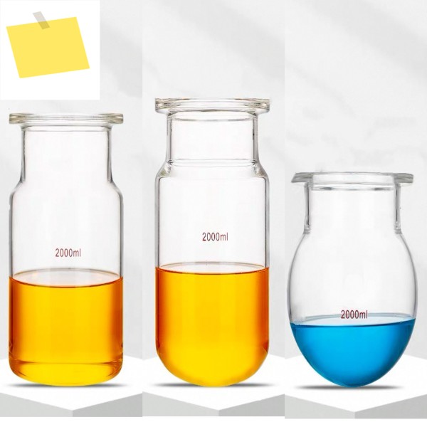 2000mL 평면둥근 바닥 유리 개방형 반응기 플라스크, 평평한 있는 단층 반응기-Pomex 제품 이미지