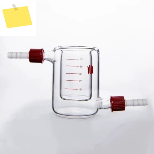 재킷 비커, 50mL GL14mm 분리형 소형 노즐 포함, 붕규산 유리, B18,SYNTHWARE 제품 이미지