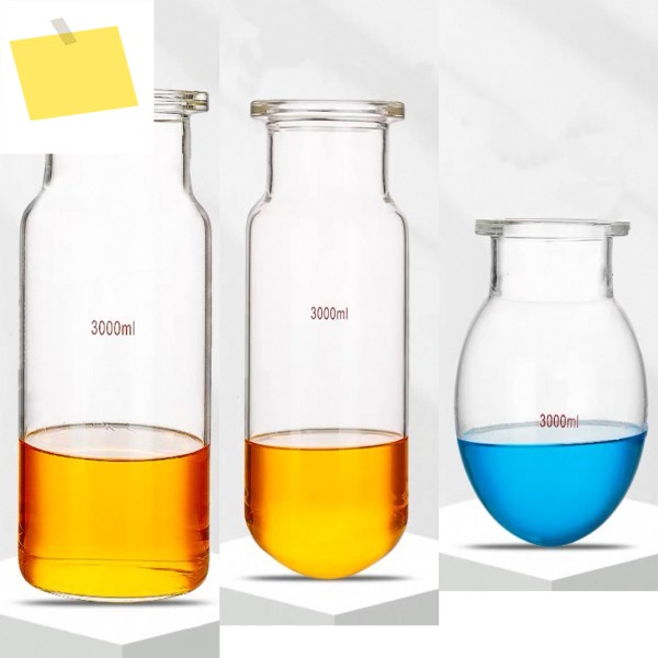 3000mL 평면둥근 바닥 유리 개방형 반응기 플라스크, 평평한 있는 단층 반응기-Pomex 제품 이미지